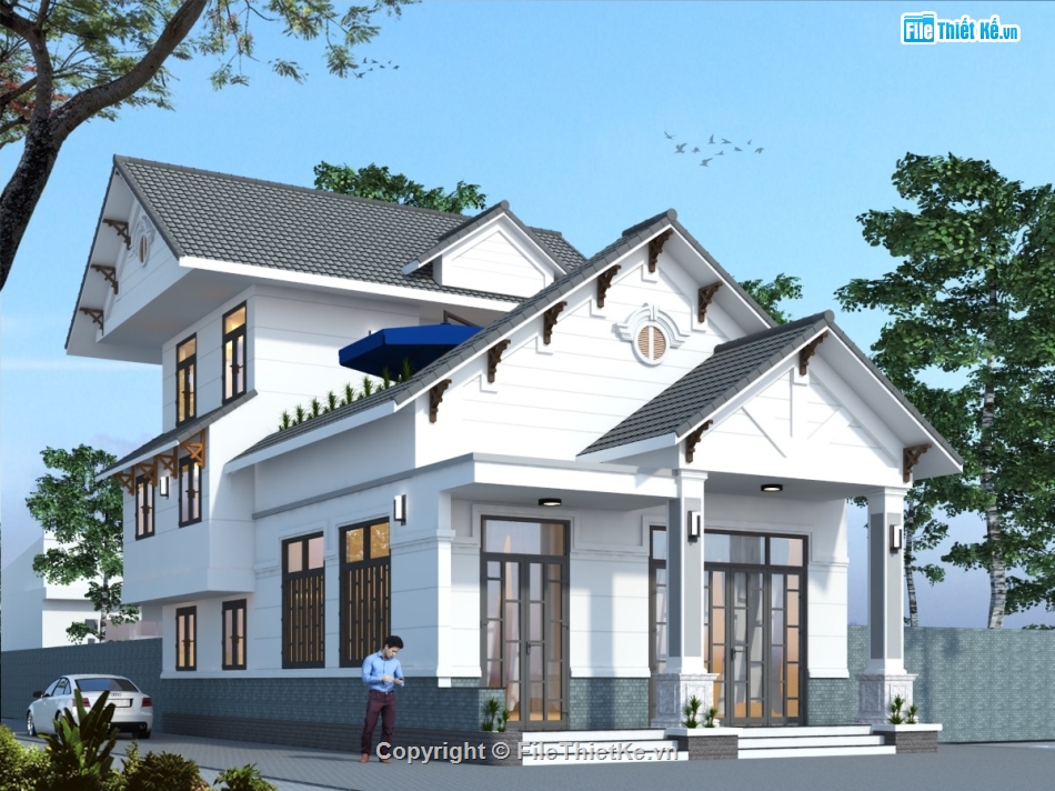 nhà phố 2 tầng,nhà 2 tầng đẹp,nhà 2 tầng mái thái