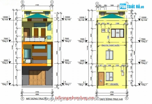 Hồ sơ thiết kế,Thiết kế nhà phố,bản vẽ nhà phố