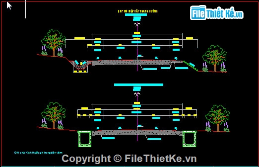 cầu đường,Hồ sơ mẫu tuyến,cầu đường Châu Thôn - Tân Xuân,có mặt cắt ngang B=5.5+2x1m