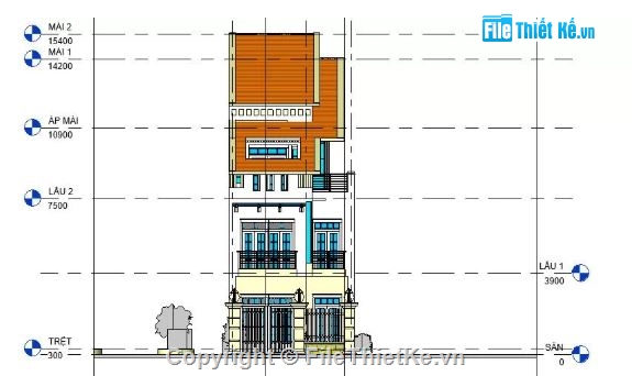 biệt thự 3 tầng,revit biệt thự 3 tầng,biệt thự 3 tầng file revit,file revit biệt thự 3 tầng
