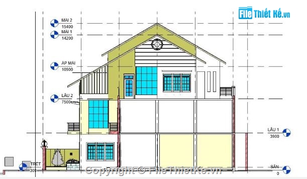 biệt thự 3 tầng,revit biệt thự 3 tầng,biệt thự 3 tầng file revit,file revit biệt thự 3 tầng