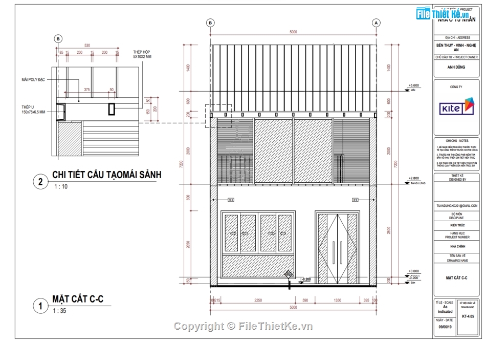 Revit nhà phố gác lửng,Nhà phố gác lửng 5x11.2m,autocad nhà phố gác lửng,file revit nhà phố lợp tôn