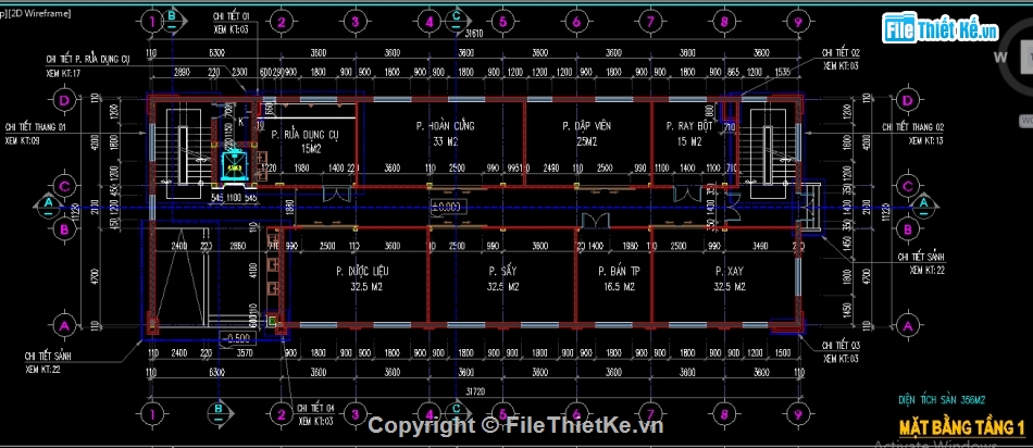 bệnh viện 3 tầng 11.2x31.7m,thiết kế bệnh viện 3 tầng file cad,hồ sơ thi công file autocad bệnh viện