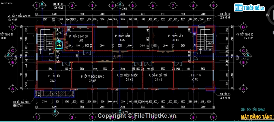 bệnh viện 3 tầng 11.2x31.7m,thiết kế bệnh viện 3 tầng file cad,hồ sơ thi công file autocad bệnh viện