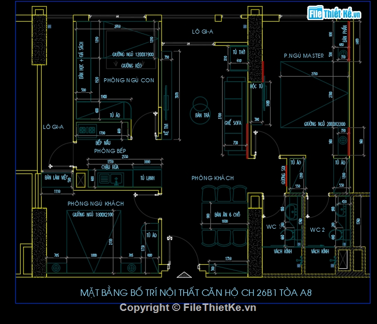 nội thất căn hộ,hồ sơ thi công nội thất,File cad nội thất căn hộ,autocad thiết kế nội thất