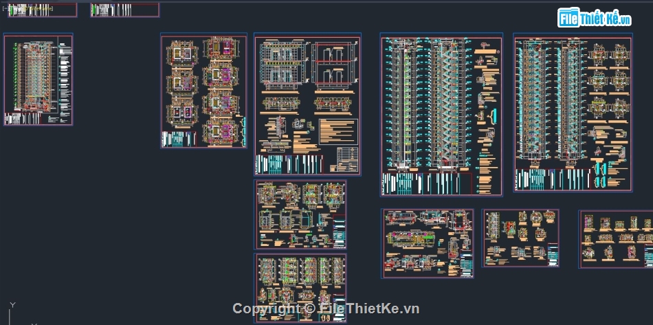 bản vẽ chung cư 17 tầng,thiết kế chung cư cao tầng,hồ sơ thiết kế chung cư