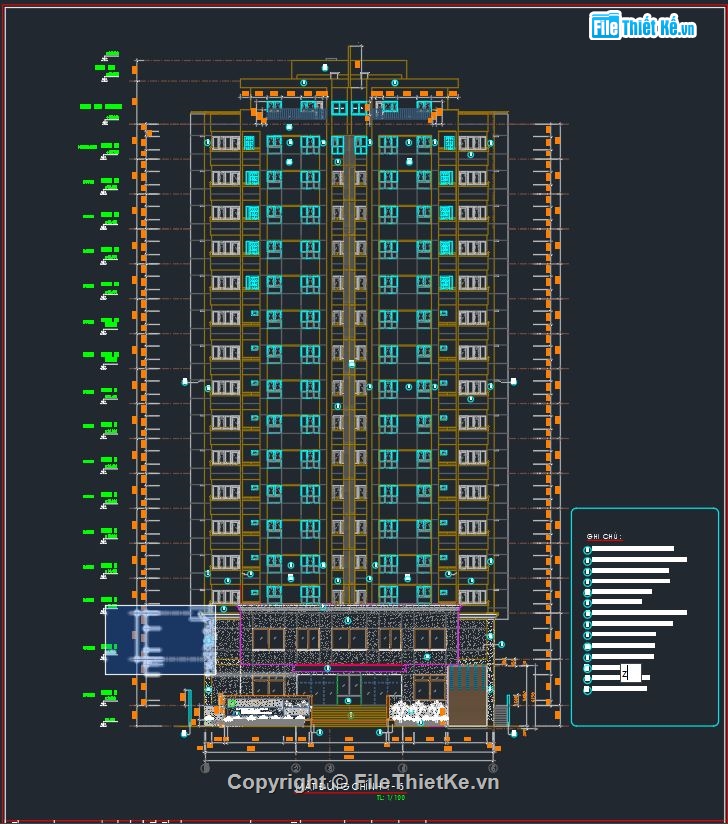 bản vẽ chung cư 17 tầng,thiết kế chung cư cao tầng,hồ sơ thiết kế chung cư