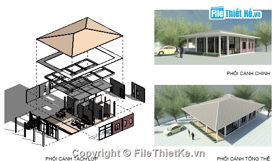 Revit nhà cấp 4,File revit nhà 1 tầng,Nhà cấp 4 revit