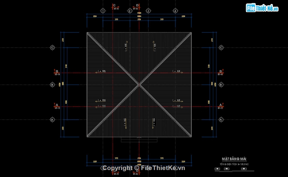 bản vẽ nhà 1 tầng,kiến trúc nhà 1 tầng,nhà 1 tầng 14.5x14.5m