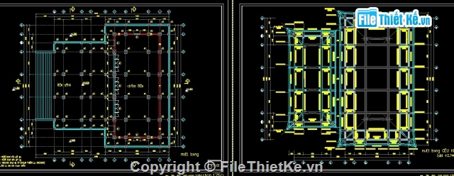 thiết kế chùa,bản vẽ nhà chính điện,bản vẽ chùa