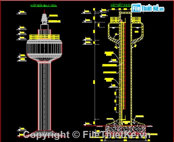 bản vẽ tháp nước,bản vẽ đài nước,tháp nước 50m3,thiết kế tháp nước,thiết kế đài nước