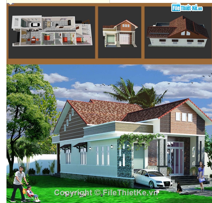 biệt thự 1 tầng,file cad biệt thự 1 tầng,biệt thự 1 tầng cad,bản vẽ biệt thự 1 tầng