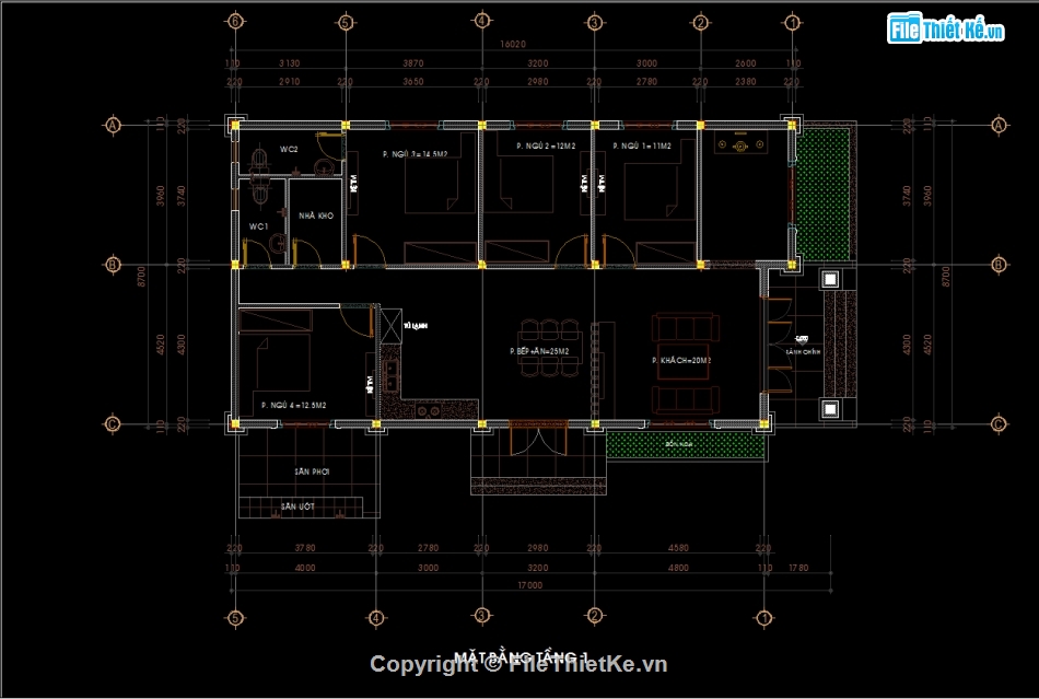 Biệt thự 1 tầng mái Nhật,File cad biệt thự 1 tầng,Biệt thự 1 tầng 8.7x17m,Bản vẽ biệt thự 1 tầng,Thiết kế biệt thự 1 tầng,Biệt thự 1 tầng file cad