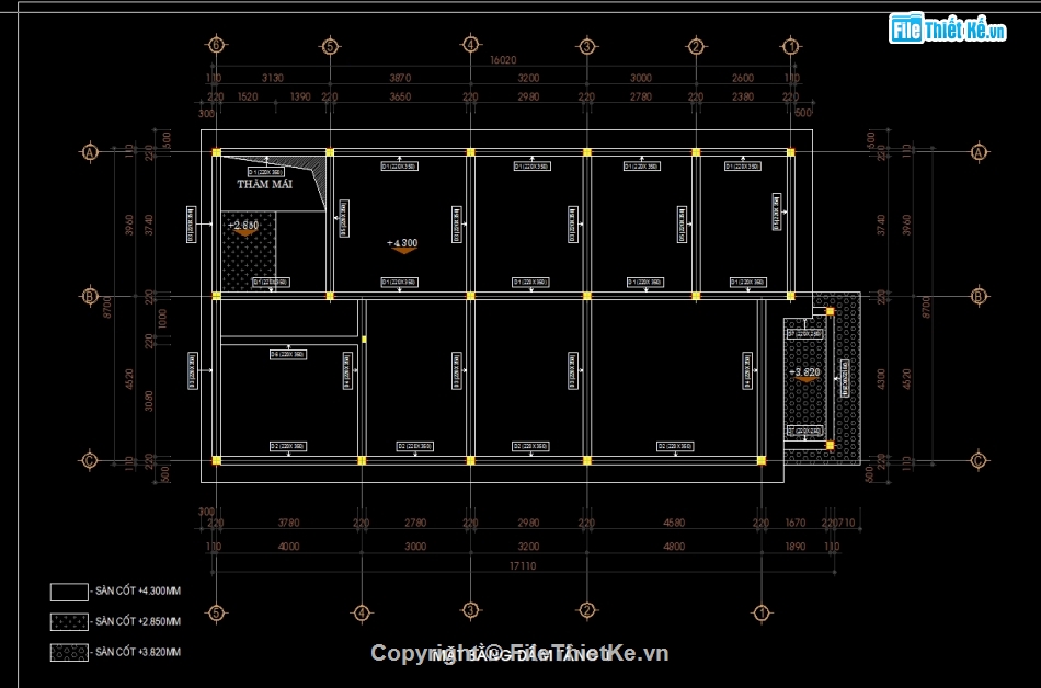 Biệt thự 1 tầng mái Nhật,File cad biệt thự 1 tầng,Biệt thự 1 tầng 8.7x17m,Bản vẽ biệt thự 1 tầng,Thiết kế biệt thự 1 tầng,Biệt thự 1 tầng file cad