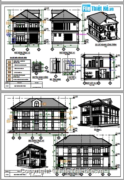 thiết kế biệt thự,file revit biệt thự 2 tầng mái nhật,biệt thự 2 tầng,biệt thự mái nhật 2 tầng