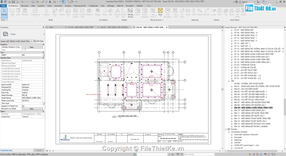 Revit biệt thự 2 tầng,Hồ sơ thiết kế biệt thự mái Thái,revit biệt thự mái thái,Revit biệt thự mái thái 8.5x14m,Biệt thự 2 tầng file revit