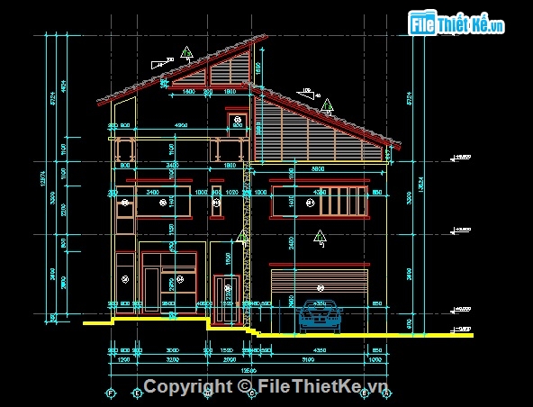 Biệt thự phố 3 tầng hiện đại,Biệt thự 3 Tầng,Biệt thự,Hồ sơ thiết kế