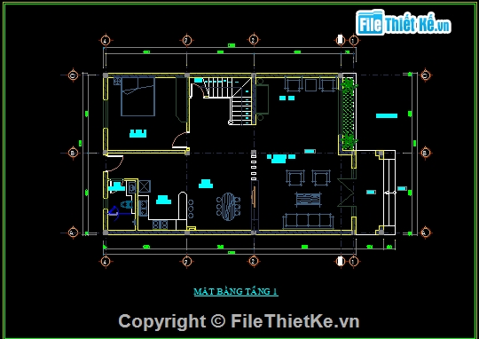 biệt thự 2 tầng,biệt thự 2 tầng hiện đại,Biệt thự 2 tầng 8.7x13.6m,cad biệt thự 2 tầng,bản vẽ autocad biệt thự 2 tầng