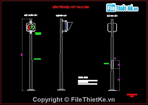 Bản vẽ,giao thông,đèn tín hiệu giao thông,cột đèn tín hiệu giao thông,Bản vẽ thiết kế nút giao