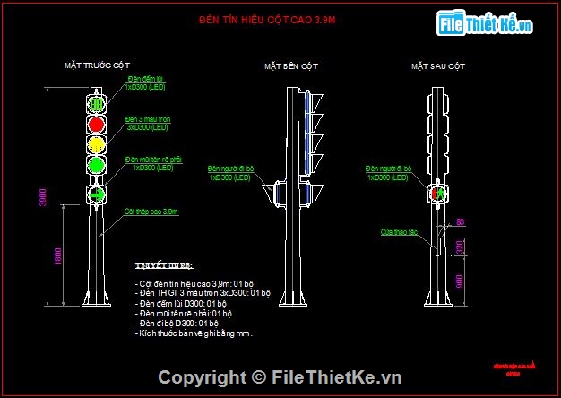 Bản vẽ,giao thông,đèn tín hiệu giao thông,cột đèn tín hiệu giao thông,Bản vẽ thiết kế nút giao