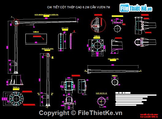 Bản vẽ,giao thông,đèn tín hiệu giao thông,cột đèn tín hiệu giao thông,Bản vẽ thiết kế nút giao