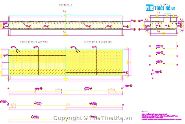 thiết kế cầu,cầu dầm T,T thường,L=12m,bản vẽ cầu dầm t