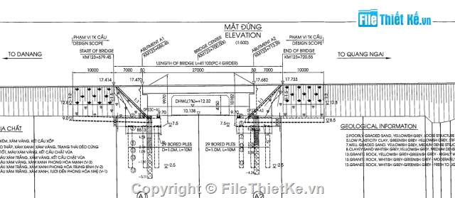 Hồ sơ thiết kế,thiết kế cầu,Đà Nẵng,quảng ngãi,bản vẽ thiết kế,khối lượng