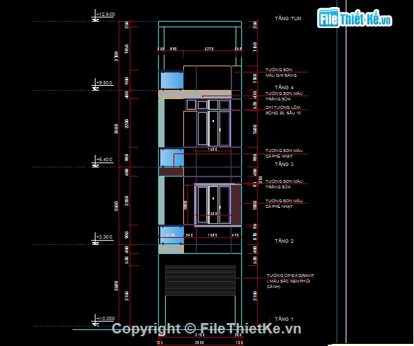 Hồ sơ thiết kế,nhà phố đẹp,mẫu nhà phố 4 x 14m,kiến trúc nhà phố,kết cấu nhà phố