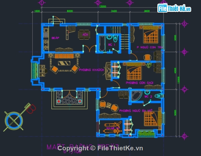 thiết kế biệt thự,biệt thự đẹp 2 tầng mái ngói,biệt thự gia đình