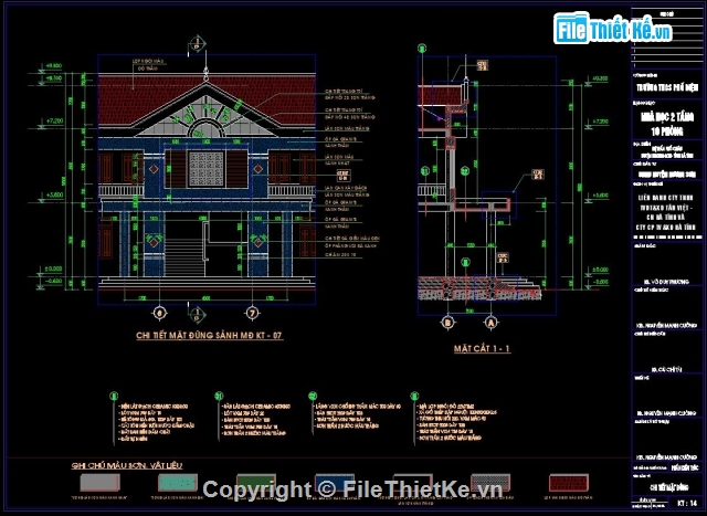 trường học,thi công trường học,bản vẽ trường học,vẽ trường học,Trường học 2 tầng