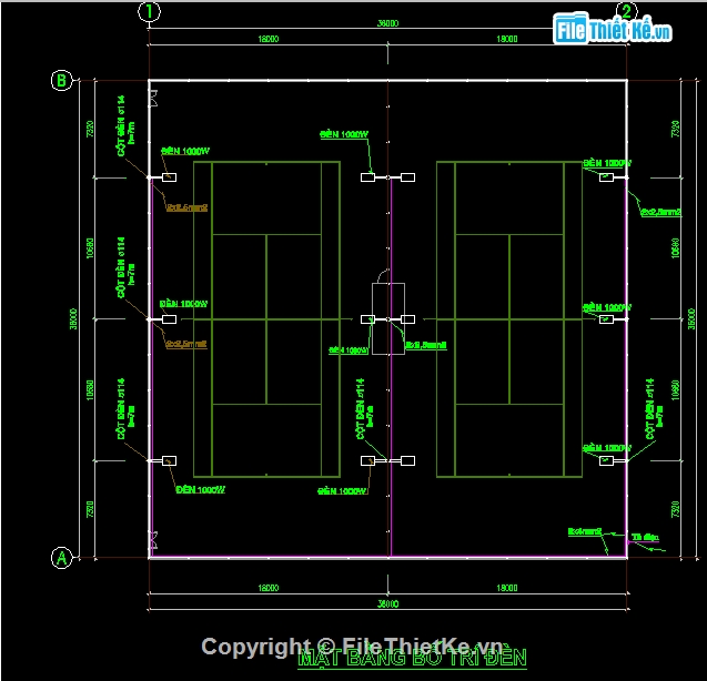 Hồ sơ,Hồ sơ thiết kế,File thiết kế,điện sân tennis
