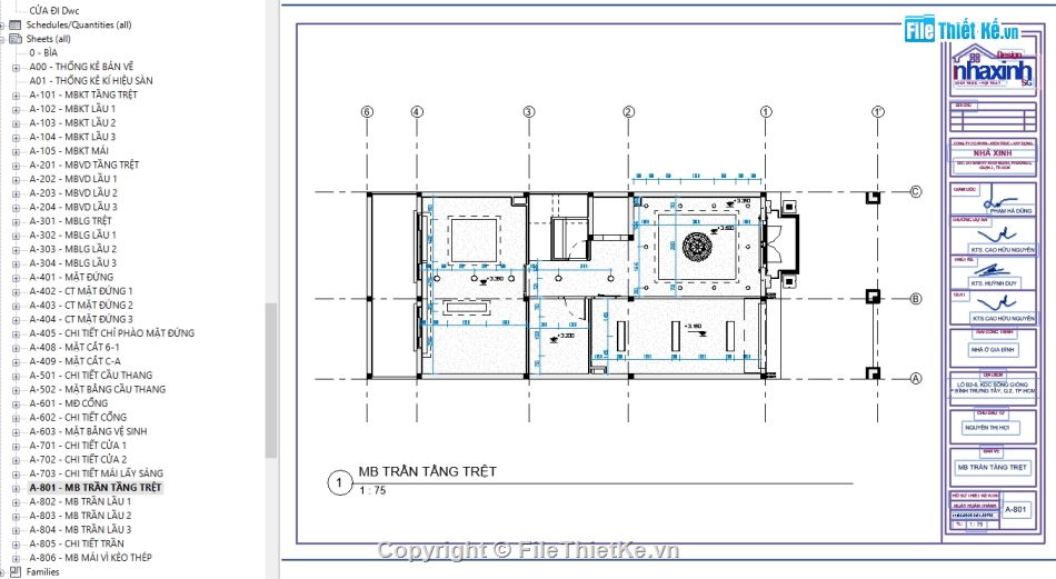 Hồ sơ thiết kế,kiến trúc 4 tầng,4 tầng,file revit 4 tầng