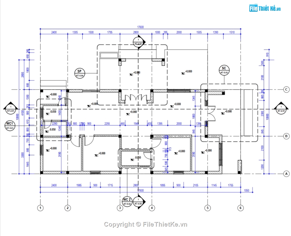 Biệt thự nhà vườn,kiến trúc biệt thự 1 tầng,revit biệt thự 1 tầng,biệt thự 1 tầng 10x17.6m