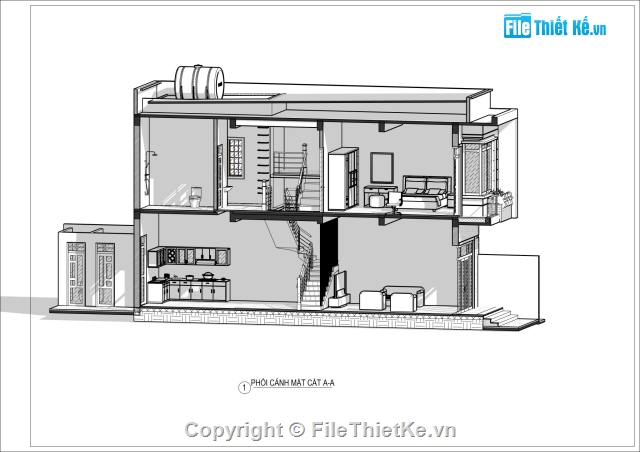 thiết kế nhà ở,nhà ở 2 tầng,file revit biệt thự,hồ sơ kiến trúc,bản vẽ revit nhà phố,revit nhà 2 tầng