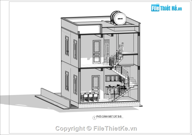 thiết kế nhà ở,nhà ở 2 tầng,file revit biệt thự,hồ sơ kiến trúc,bản vẽ revit nhà phố,revit nhà 2 tầng