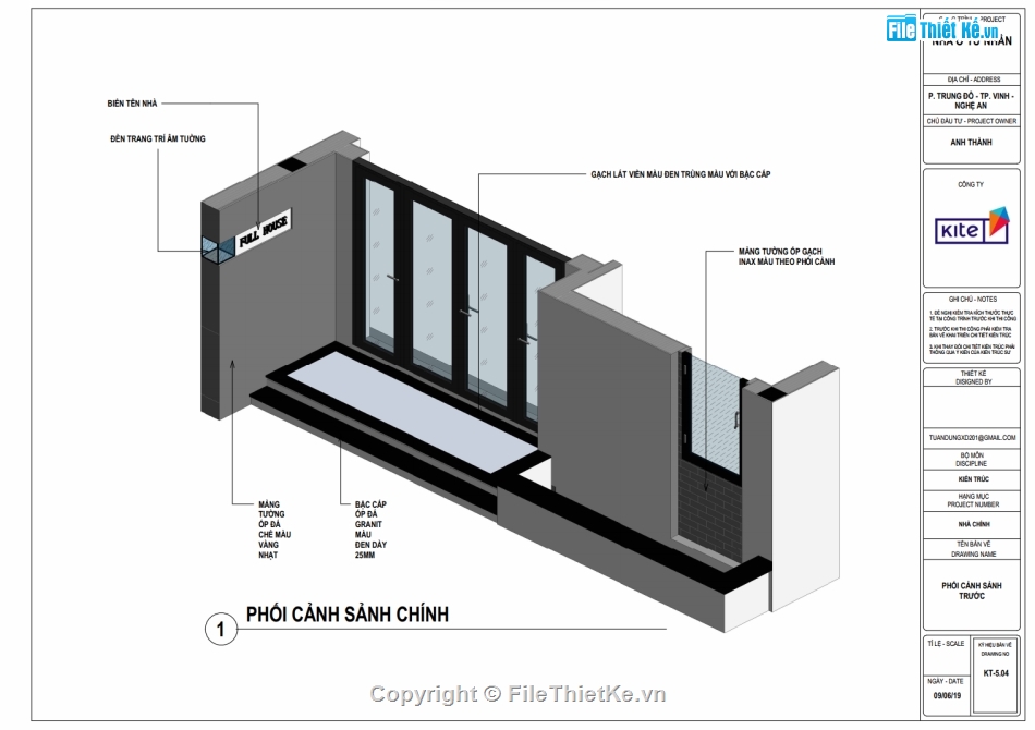 Revit nhà 1 tầng 7x14m,nhà phố 1 tầng 7x14m,File revit nhà phố 1 tầng,Kiến trúc nhà phố 1 tầng,bản vẽ revit nhà phố 1 tầng