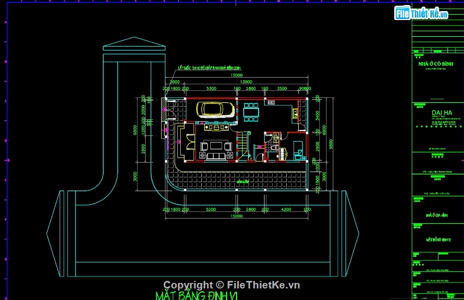 bản vẽ nhà phố 2 tầng 1 tum,file autocad thiết kế nhà phố,nhà phố 2 tầng 1 tum 6.8x13m