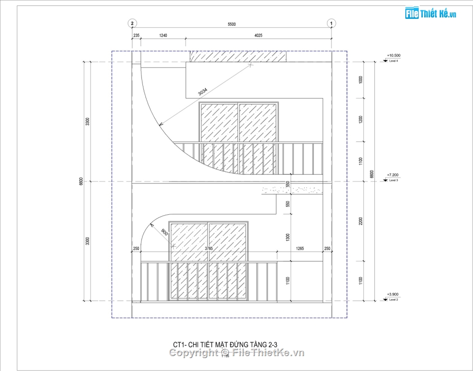 Hồ sơ thiết kế nhà phố 5 tầng,File revit nhà phố 5 tầng 5.5x16m,Kiến trúc nhà phố 5 tầng kết hợp kinh doanh