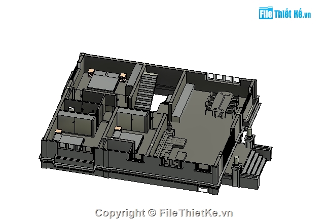 kiến trúc 2 tầng 10x16m,Revit nhà mái thái 2 tầng,bản vẽ biệt thự 2 tầng,bản vẽ revit nhà 2 tầng,mẫu nhà 2 tầng