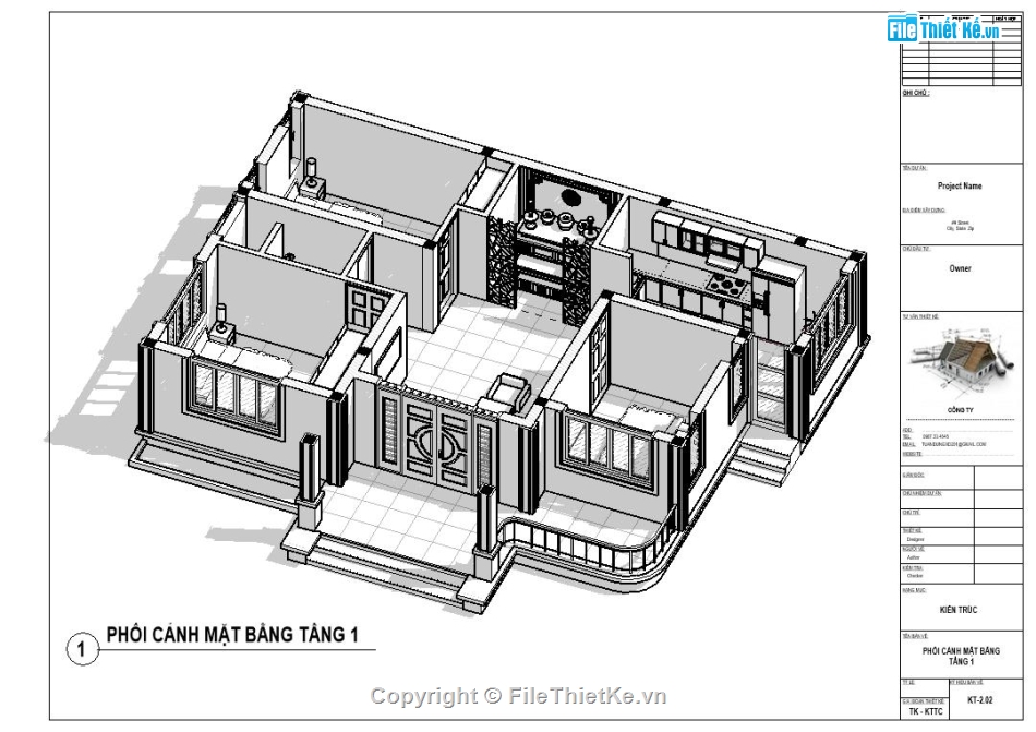 nhà cấp 4,Hồ sơ thiết kế,bản vẽ revit,biệt thư 1 tầng,biệt thự vườn