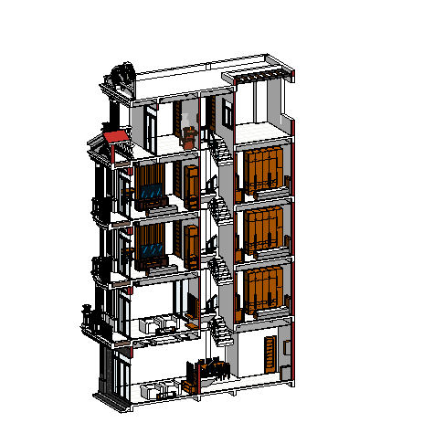 nhà 5 tầng 5.6x10m,revit kiến trúc 5 tầng,bản vẽ nhà phố 5 tầng,revit tân cổ điển,phối cảnh nhà phố