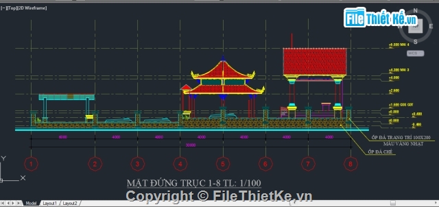 Bản vẽ cad Nhà thờ họ,bản vẽ nhà thờ họ,nhà thờ đẹp,bản vẽ nhà thờ