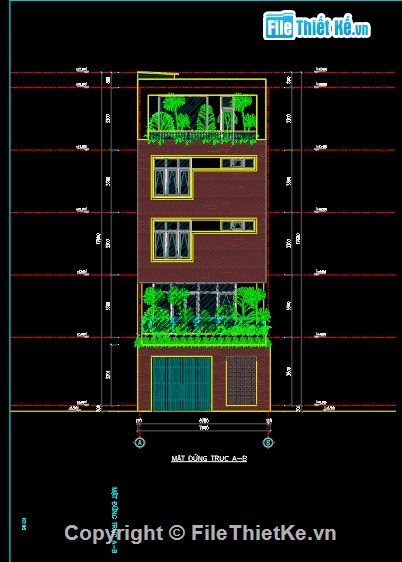 Mẫu nhà 2 mặt tiền 5 tầng,nhà hai mặt tiền kích thước 7x14m,nhà phố 5 tầng 7x14m,thiết kế nhà phố 5 tầng,bản vẽ nhà phố 5 tầng