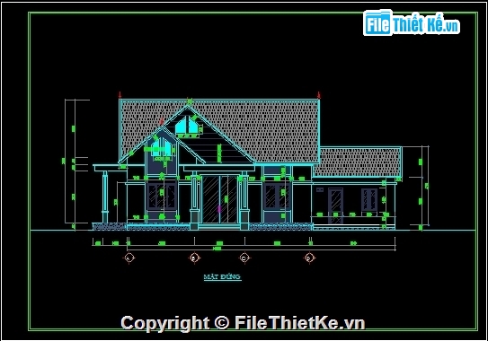 Hồ sơ biệt thự 1 tầng 10x12m,nhà vườn mái thái,Mẫu nhà 1 tầng mái thái có phối cảnh,mẫu nhà vườn 1 tầng,Hồ sơ thiết kế nhà vườn 1 tầng