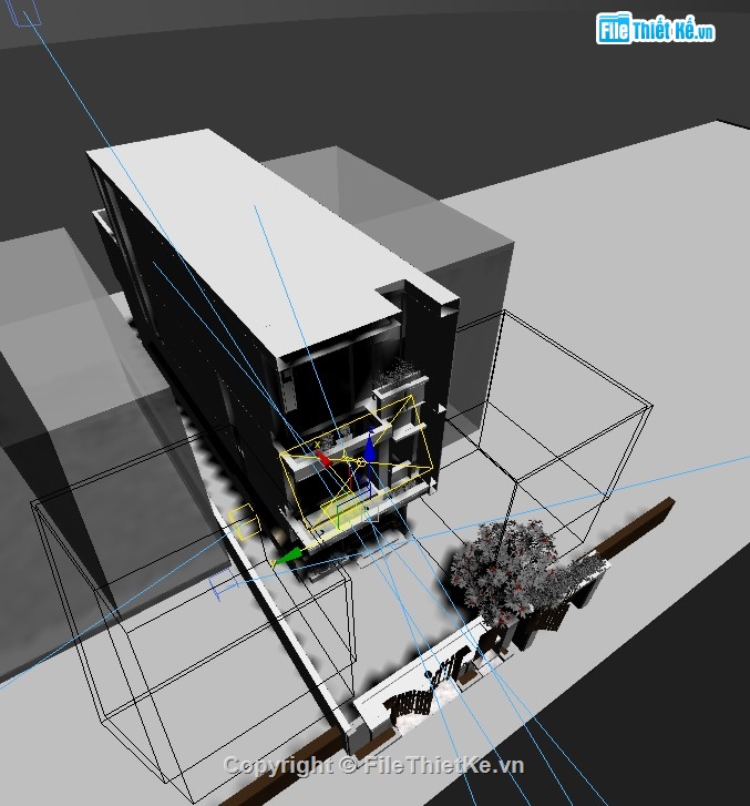 nhà phố 3 tầng,autocad nhà phố 3 tầng,max nhà phố 3 tầng,nhà phố 3 tầng kt 5x20m