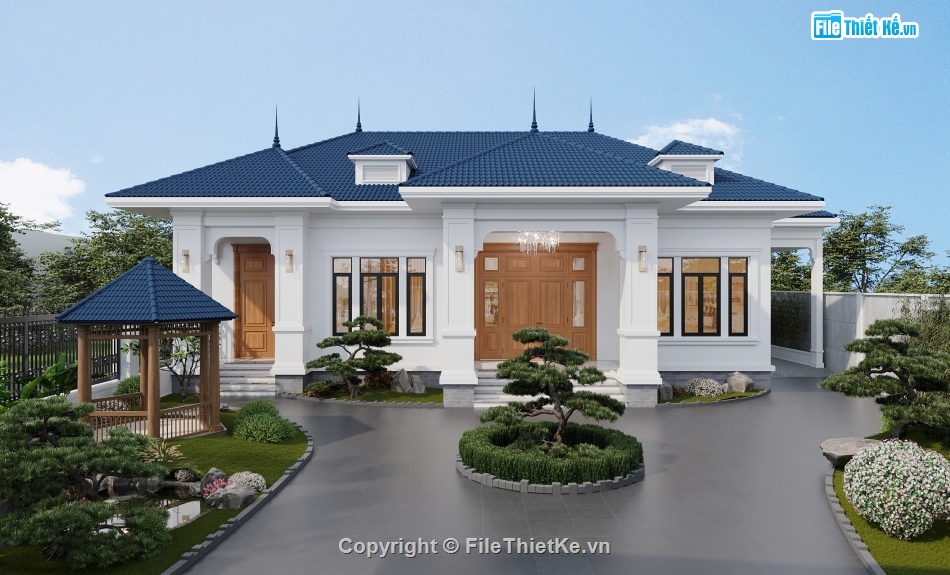 Hồ sơ thiết kế,#Bản vẽ thiết kế,#Nhà 1 tầng mái nhật,#Biệt thự 1 tầng mái nhật,#Nhà mái nhật,#Biệt thự mái nhật