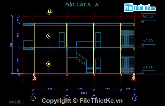 thiết kế nhà 2 tầng,nhà kích thước 8 x 15m,Hồ sơ thiết kế