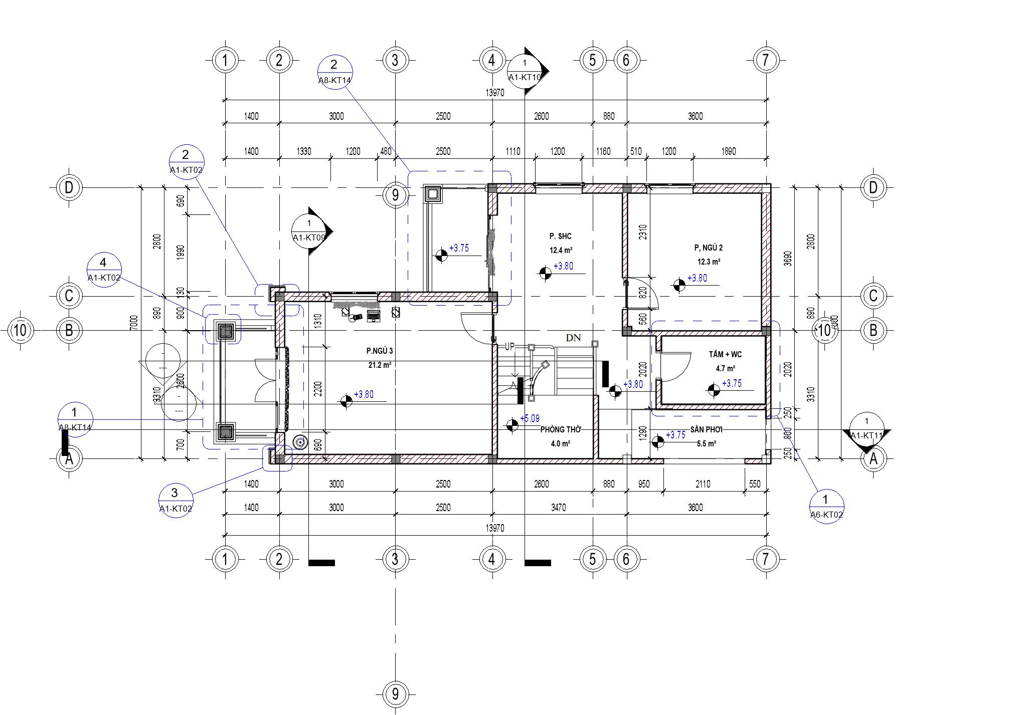 thiết kế nhà 2 tầng,file revit biệt thự 2 tầng,bản vẽ revit nhà 2 tầng,thiết kế nhà phố 2 tầng,Nhà phố 2 tầng 7x17.65m