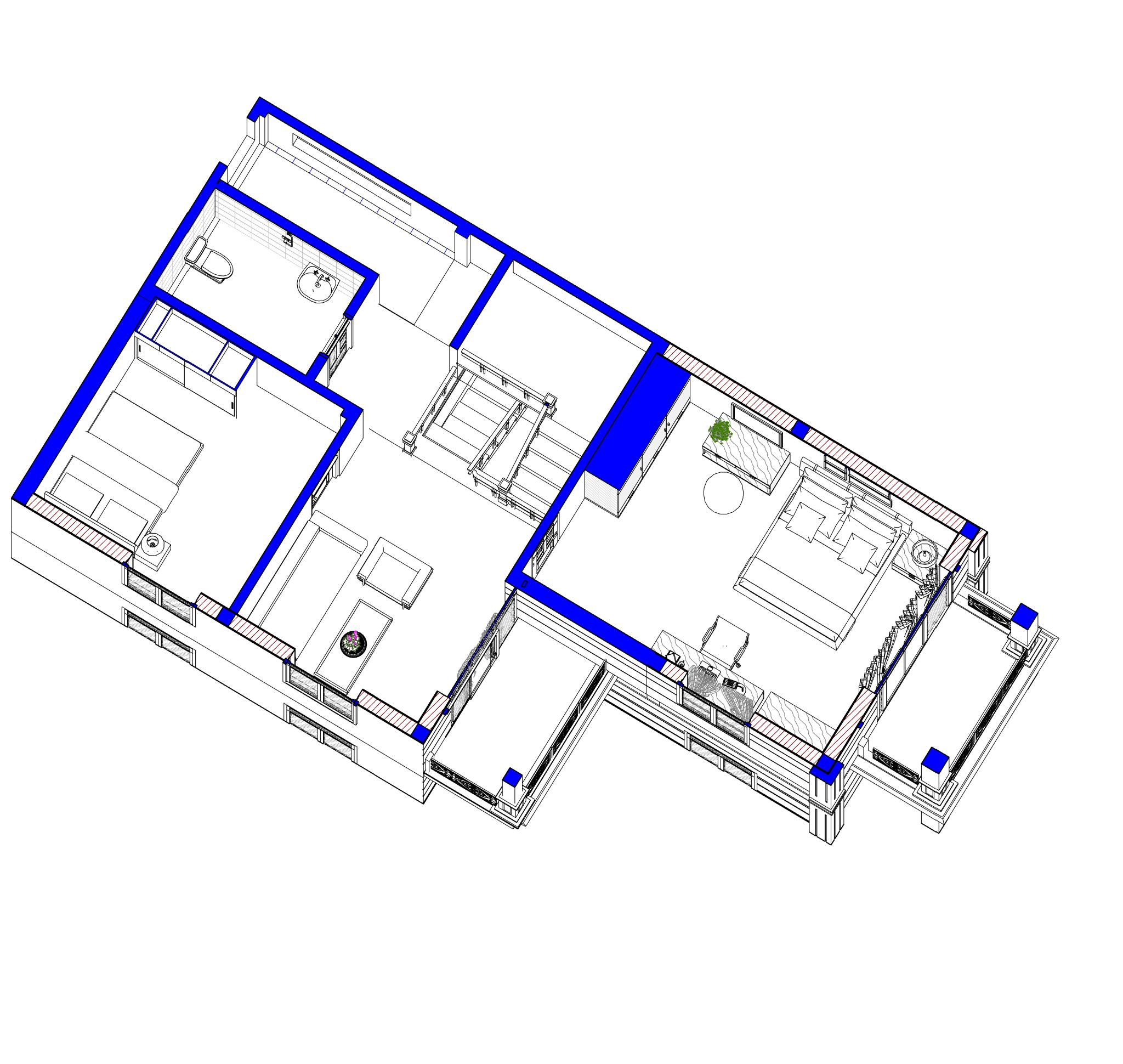 thiết kế nhà 2 tầng,file revit biệt thự 2 tầng,bản vẽ revit nhà 2 tầng,thiết kế nhà phố 2 tầng,Nhà phố 2 tầng 7x17.65m