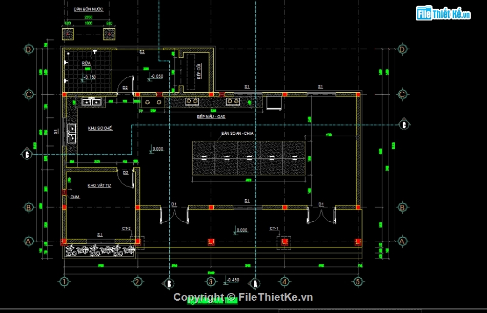 thiết kế nhà bếp trường học,file cad bếp trường mầm non,mẫu nhà bếp trường học,autocad thiết kế nhà bếp